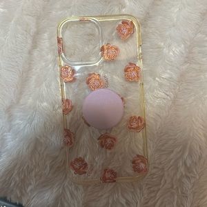 Coach iphone 12/13 pro max phone case with pop socket
